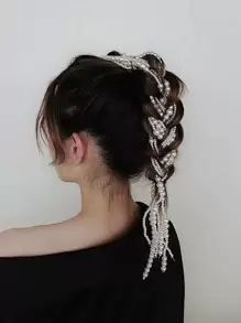 Faux Pearl Beaded Tassel Charm Hair Clip Street,Y2k Claw Clips Hair Claws Hair Barrettes