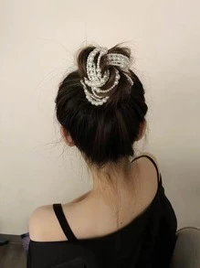 Faux Pearl Beaded Tassel Charm Hair Clip Street,Y2k Claw Clips Hair Claws Hair Barrettes
