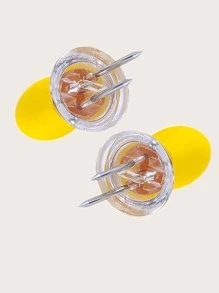 2入組不鏽鋼烤肉串叉，蔬菜水果工具，廚房用品，切割器，食品，沙拉，裝飾，收納，派對，生日 - 黃色 - 查看 5