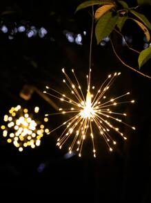 1 pc 90/120/150 LED String Light Multifungsi Dengan Bulb Berbentuk Kembang Api - Kuning - View 2