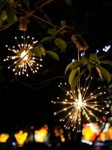 1 pc 90/120/150 LED String Light Multifungsi Dengan Bulb Berbentuk Kembang Api - Kuning - View 3