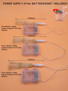 1 pc 90/120/150 LED String Light Multifungsi Dengan Bulb Berbentuk Kembang Api - Kuning - View 5