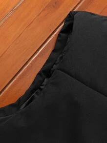 Manfinity Homme Men Zip Up Gilet Plain Going Out Basic Quilted Jacket - Black - View 3