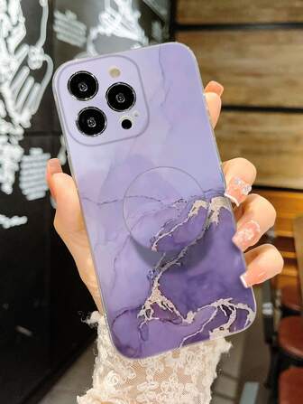 Custodia per telefono con motivo marmo con impugnatura per telefono eccezionale