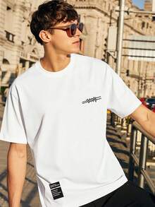 男士標語圖案T恤 - 白色 - 查看 3