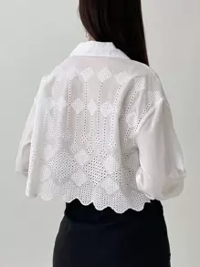 DAZY Chemise À Bordure En Dentelle Brodée Œillet