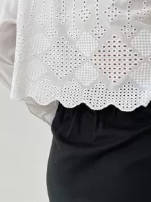 DAZY Chemise À Bordure En Dentelle Brodée Œillet