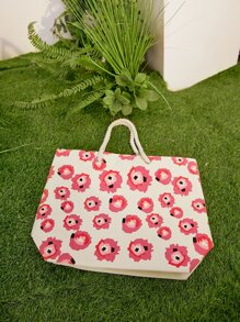Bolsa de compras con estampado - Rosa - Ver 4