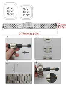 Edelstahl Uhrenarmband kompatibel zu Apple Watch - Gold - Übersicht 4