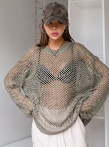 DAZY Áo nữ cắt màu trơn Gợi cảm - màu xanh lá - Xem 7
