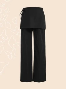 SHEIN ICON Gorpcore 高腰打结侧直腿裤