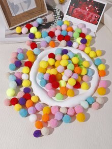 100pcs Random Pom Pom DIY Hair Accessory - Multicolor - View 2