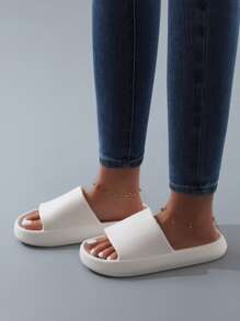 Elegantes chanclas unisex para interior y exterior, playa y baño, con suela gruesa antideslizante y de diseño minimalista colorido