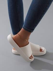 Elegantes chanclas unisex para interior y exterior, playa y baño, con suela gruesa antideslizante y de diseño minimalista colorido