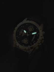 Đồng hồ thạch anh nam đeo tay tròn 1 mảnh và vòng tay 2 mảnh - màu đen - Xem 5