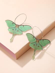 ROMWE Fairycore Pendientes largos polilla - Verde - Ver 2