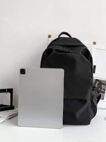 Nhẹ, dành cho doanh nhân, thiết kế dây rút công suất lớn, ba lô chức năng đơn giản không thấm nước dành cho các cô gái tuổi teen, phụ nữ, sinh viên đại học, hoàn hảo cho trường trung học, đại học, công việc, kinh doanh, ngoài trời, du lịch, đi học lại cho các cô gái tuổi teen, nữ sinh viên đại học, tân binh & da trắng- Công nhân cổ áo Hoàn hảo cho Văn phòng, Đại học, Công việc, Kinh doanh, Đi làm, Ngoài trời, Du lịch, Đi chơi - màu đen - Xem 4