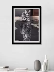 動物圖案DIY鑽石畫不附框架 - 彩色 - 查看 7