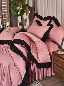 Set colcha sin relleno fruncido - Rosa - Ver 8