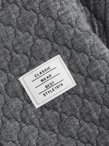 SHEIN Boys Patch Detail Zip Up Hooded Jacket - Dark Grey - View 3