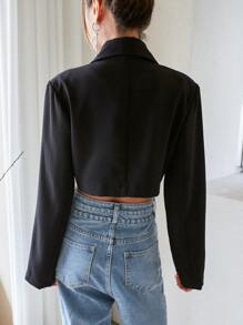 DAZY Chaqueta Corta Con Gancho Y Ojal - Negro - Ver 2