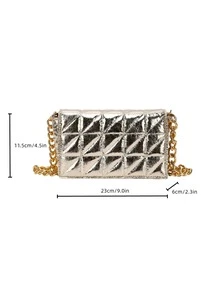 CONTAINEVERY Túi vai Kẻ sọc Chuỗi Mốt - Vàng - Xem 3