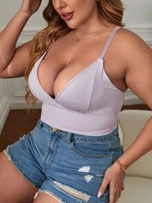 Áo Ngực & Áo Ngực Không Dây Kích Thước Lớn màu trơn Đơn giản - Màu Lilac Tím - Xem 3