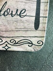 1pc Slogan Graphic Kitchen Rug, Wooden Pattern Anti-slip Floor Mat For Kitchen - Multicolor - View 2