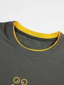 Manfinity Homme Men Letter Graphic Tee & Drawstring Waist Sweatpants, Men S Co Ord Set, Men S 2 Piece Set - Multicolor - View 4