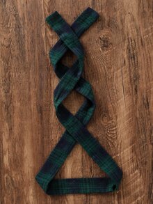 Girls Plaid Print Flounce Sleeve Belted Dress - Multicolor - View 8