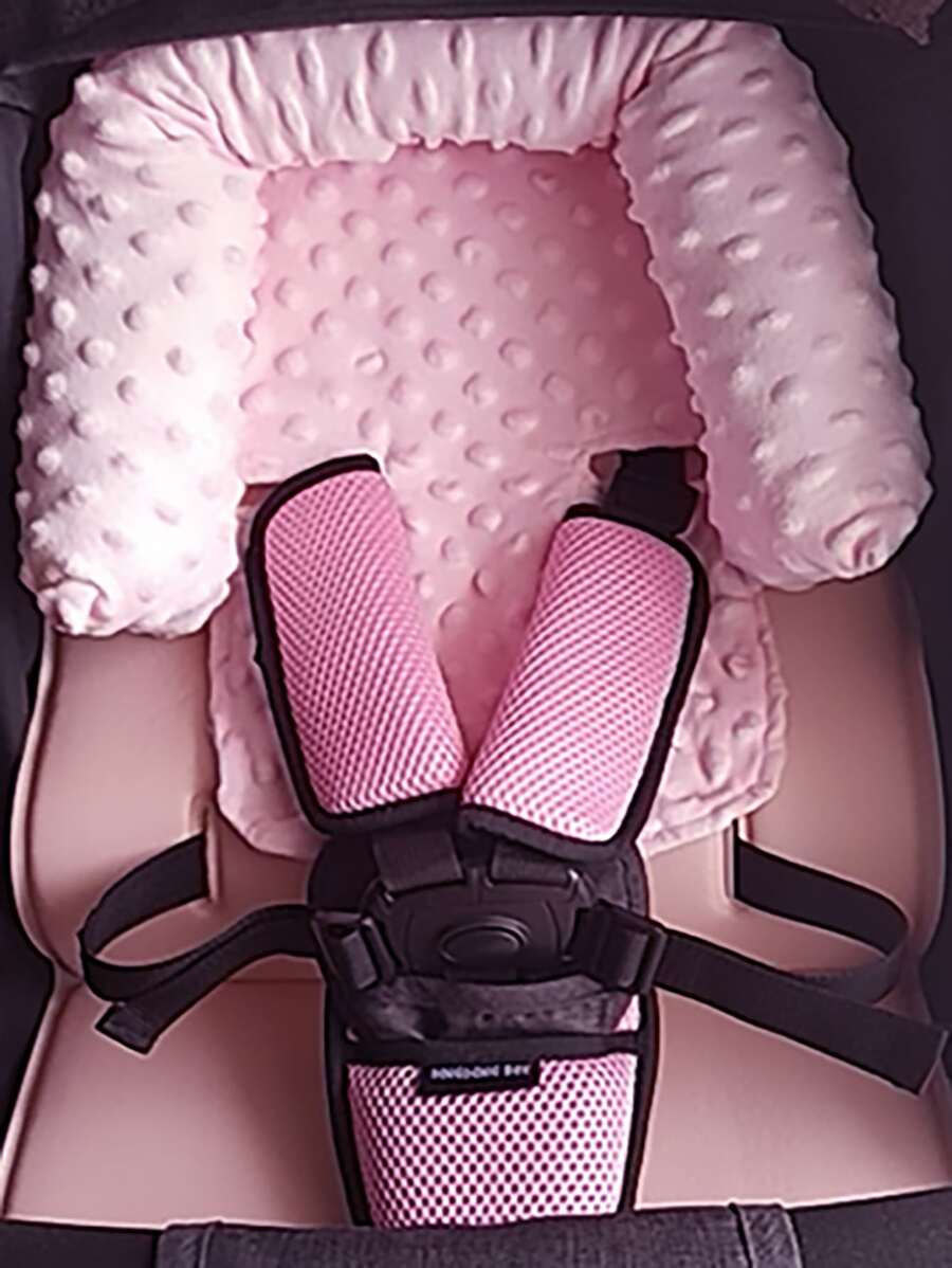 素色折疊式嬰兒車頸枕 - 粉色 - 查看 1