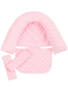 素色折疊式嬰兒車頸枕 - 粉色 - 查看 3