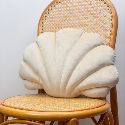 1 件天鹅绒扇贝形填充抱枕，适用于沙发、客厅、卧室等多种场景