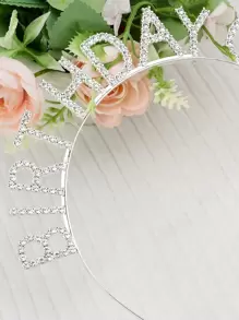 1pc Colorful Birthday Party Headband Crown, Party Accessory - Silver - View 3
