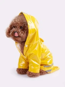 1pc Minimalist Pet Raincoat - Yellow - View 2
