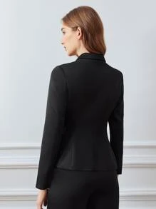 MOTF PREMIUM TIE SIDE WRAP BLAZER - Black - View 3