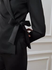 MOTF PREMIUM TIE SIDE WRAP BLAZER - Black - View 8