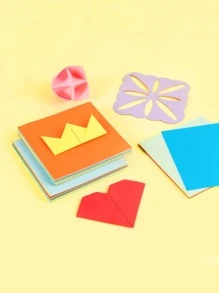 100 piezas Papel origami cuadrado liso - Multicolor - Ver 1