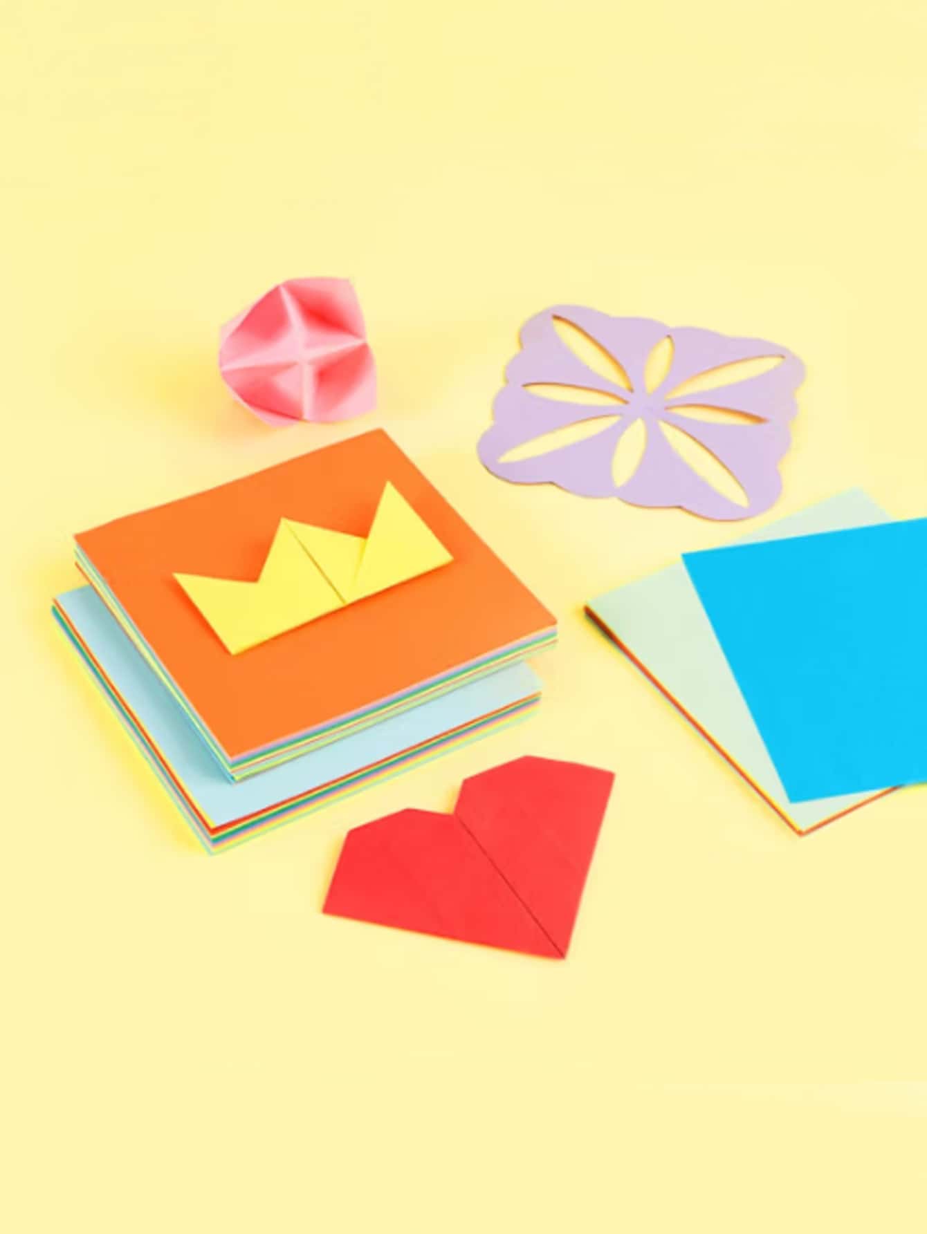 100 piezas Papel origami cuadrado liso - Multicolor - Ver 1