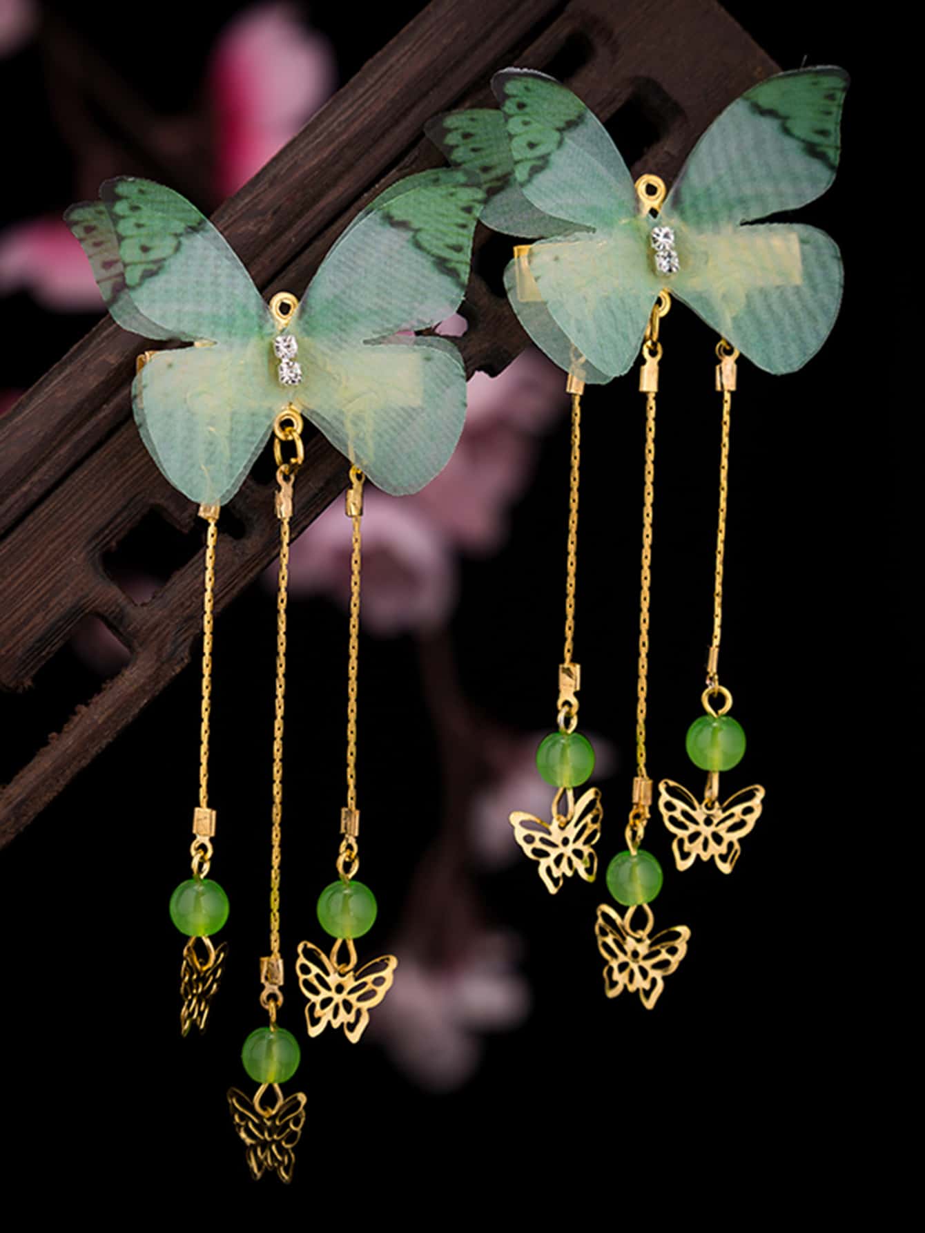 2 piezas Horquilla con diseño de diamante de imitación con diseño de mariposa - Multicolor - Ver 1