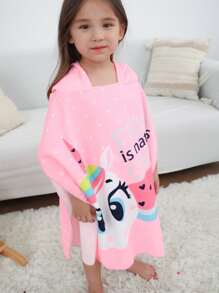 1入組兒童卡通圖案浴巾 - 彩色 - 查看 2