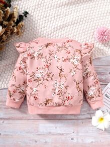 嬰兒印花荷葉邊運動衫