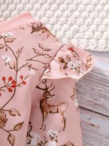 嬰兒印花荷葉邊運動衫