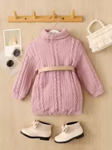 SHEIN Đầm em bé màu trơn Giải trí - Hồng - Xem 1