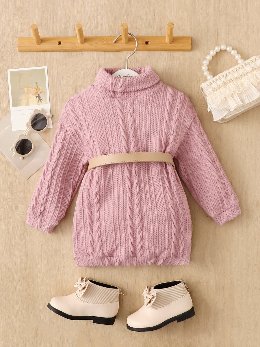 SHEIN Đầm em bé màu trơn Giải trí - Hồng - Xem 1