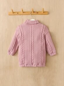 SHEIN Đầm em bé màu trơn Giải trí - Hồng - Xem 2