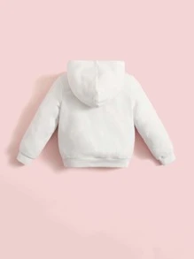 SHEIN 女婴卡通图案卫衣 - 白色 - 查看 2