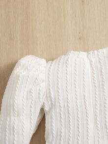 SHEIN Tops em bé màu trơn - trắng - Xem 3