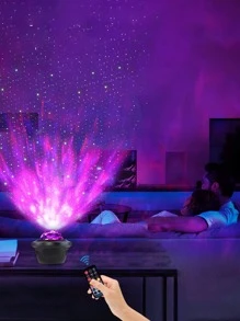 1pc Led Projection Light, Modern PC Water Wave Design Projection Light For Home Decoration
