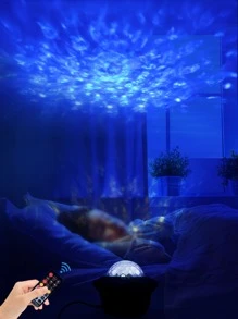 1pc Led Projection Light, Modern PC Water Wave Design Projection Light For Home Decoration